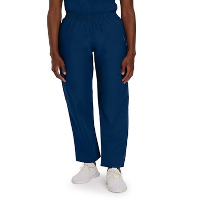 Landau Essentials Relaxed Fit 2-Pocket Elastic Scrub Pants for Women 8327 Navy