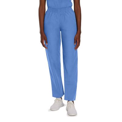 Landau Essentials Relaxed Fit 2-Pocket Elastic Scrub Pants for Women 8327 Ceil Blue