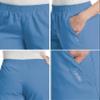 Landau Essentials Relaxed Fit 2-Pocket Elastic Scrub Pants for Women 8327 Ceil Blue view 4