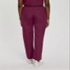Landau Essentials Relaxed Fit 2-Pocket Elastic Scrub Pants for Women 8327 Wine view 3