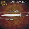 Lord of The Rings Replica Sword | Officially Licensed | 15 1/2" Stainless Steel Blade | Cast Metal Guard and Pommel | Display Plaque | Overall 23 1/2" view 2