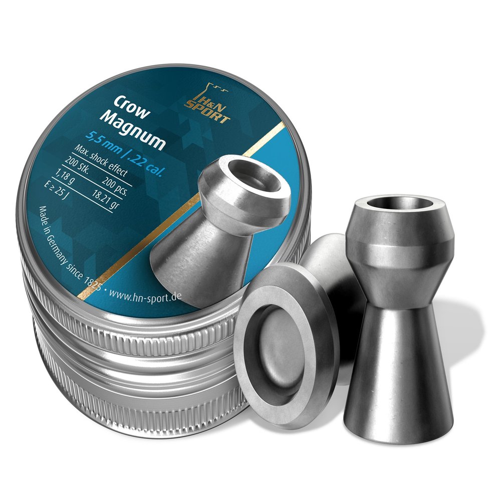 H&N Crow Magnum Hollowpoint Airgun Pellets .22 Cal.