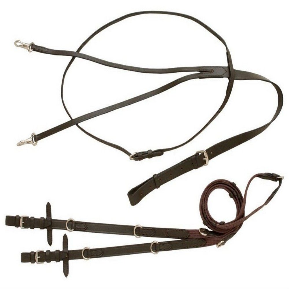 Tough1 German Martingale Rein Set - Leather