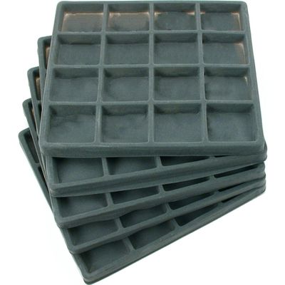 FindingKing 5 Gray 16 Slot 1/2 Size Jewelry Display Tray Inserts New