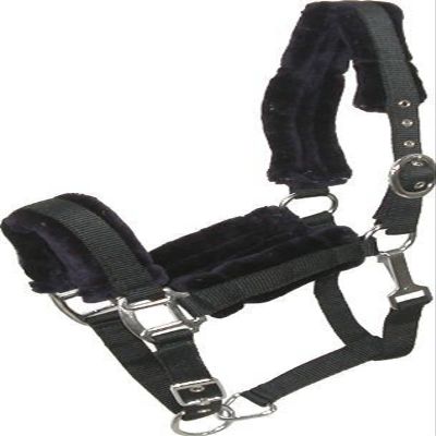 Gatsby Nylon Halter/Removable Fleece Horse Black