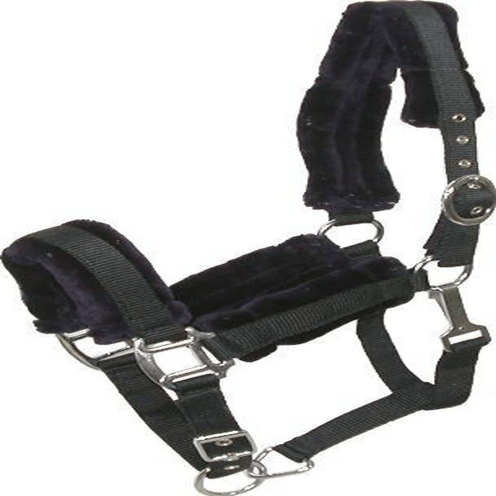 Gatsby Nylon Halter/Removable Fleece Horse Black