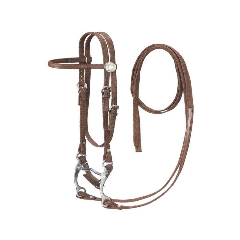 Tough 1 King Series Nylon Browband Bridle Leather Brown