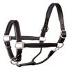 Perri's Soft Padded Leather Halter, Black/Black/Brass, Oversize view 1