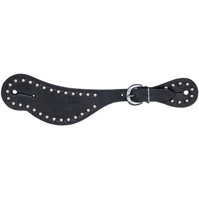 Tough 1 Royal King Shaped Leather Spur Straps Black