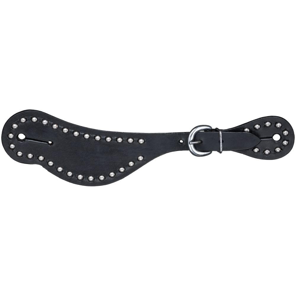 Tough 1 Royal King Shaped Leather Spur Straps Black