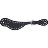 Tough 1 Royal King Shaped Leather Spur Straps Black view 1