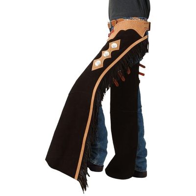 Tough 1 Suede Leather Reining Show Chaps Medium Bl