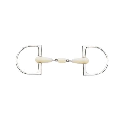 Happy Mouth Double Jointed Pro King Dee Bit - Apple Scented Durable Stainless Steel Rings Soft Polymer Roller Mouthpiece Horse Bit, 6