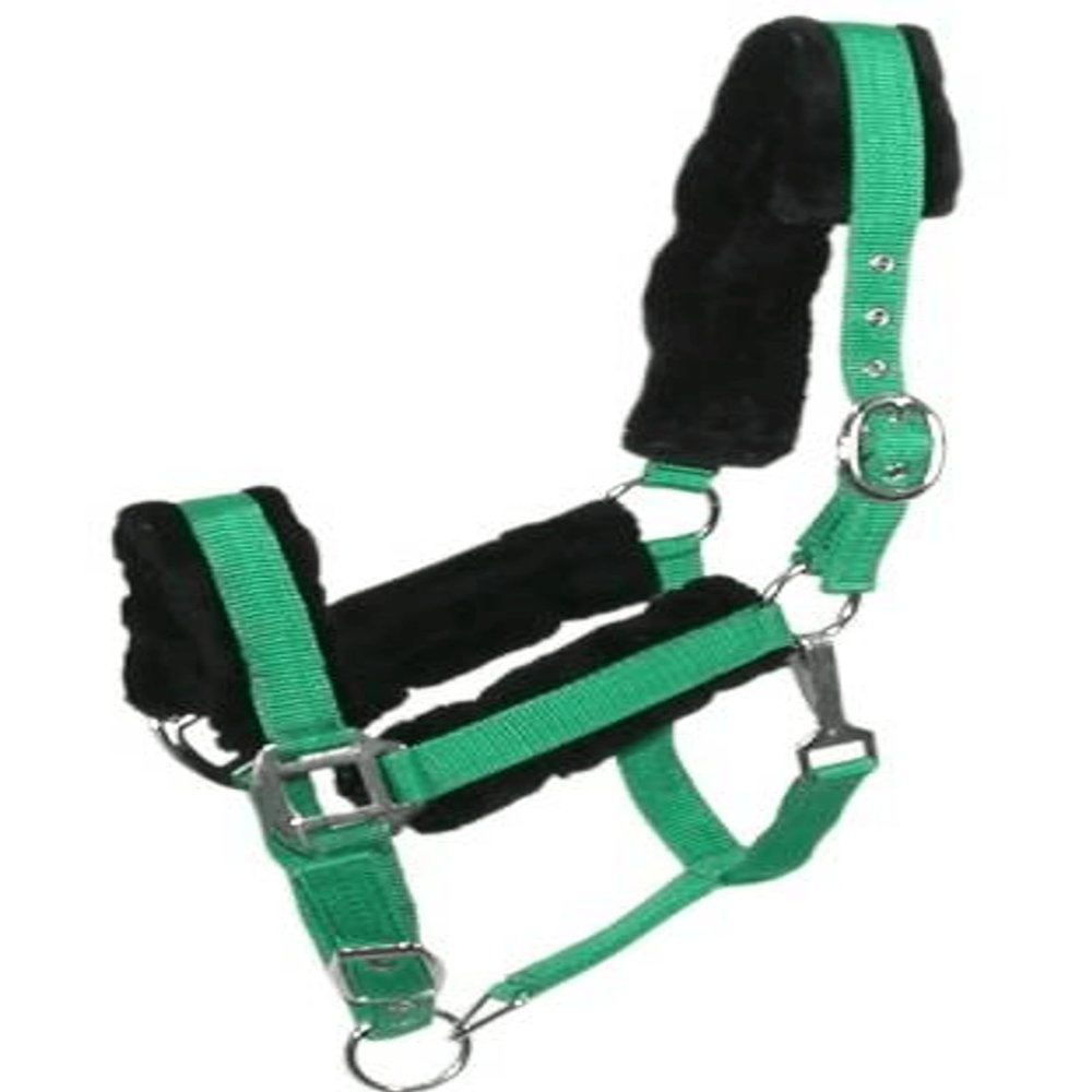 Gatsby Nylon Halter/Removable Fleece Horse Green