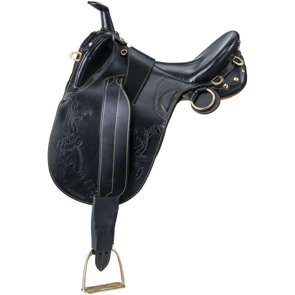Australian Outrider Stock Poley Saddle - Black - Large