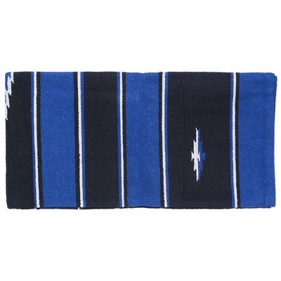 Tough1 Sierra Acrylic Blend Saddle Blanket - 30" x 60" - Black/Royal Blue/Cream