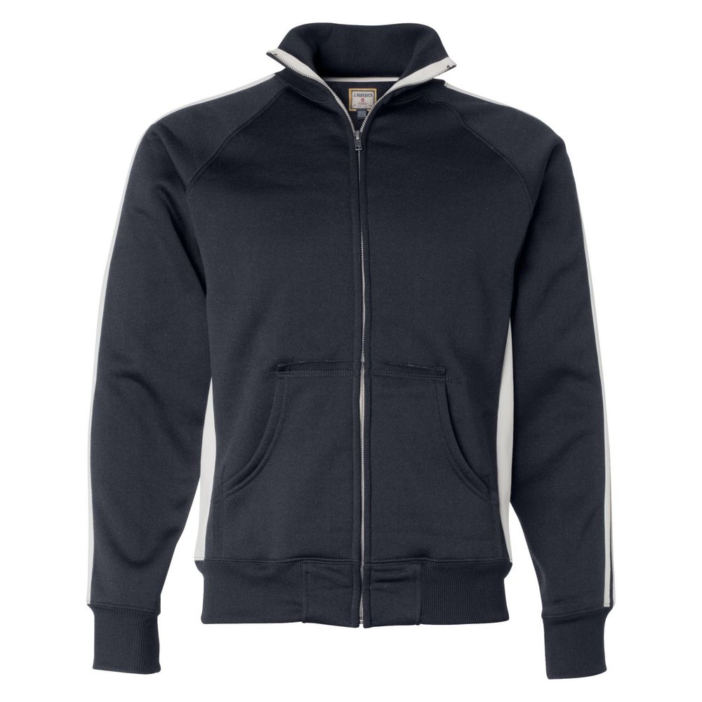 J America Adult Vintage Poly Fleece Track Jacket 3XL NAVY