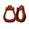 AJ Tack Stained Wood Bell Stirrup view 1