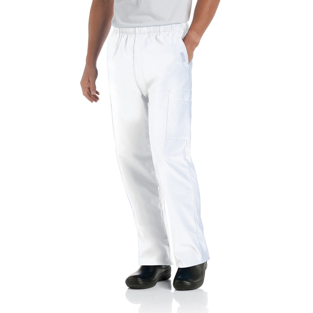 Landau Essentials Relaxed Fit 7-Pocket Elastic Cargo Scrub Pants for Men 8555