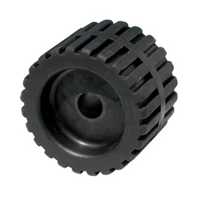 Tie Down 5" Black Ribbed Wobble Roller | for 7/8" Shaft - 2.96" Wide - Boat Trailer Roller Replacement | Marine-Grade PVC | Made in USA
