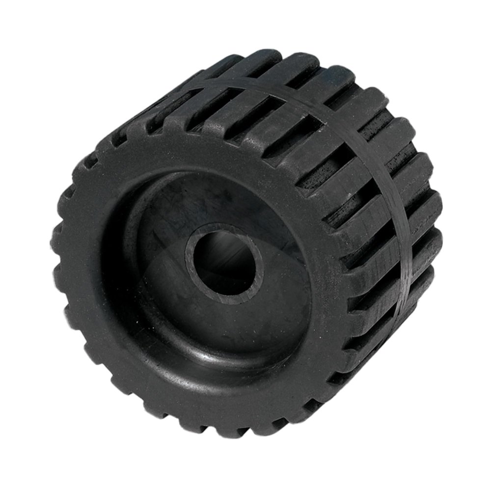 Tie Down 5" Black Ribbed Wobble Roller | for 7/8" Shaft - 2.96" Wide - Boat Trailer Roller Replacement | Marine-Grade PVC | Made in USA
