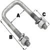 Square U-BOLT 1/2 x 2-1/16 x 4-13/16 view 1