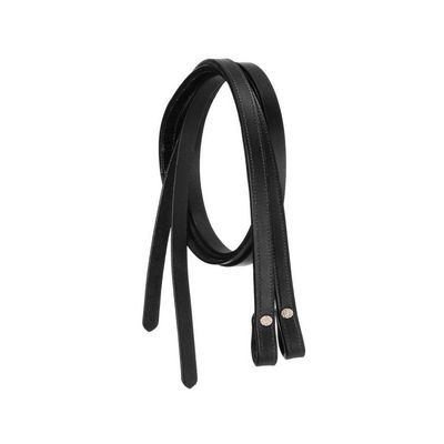 Tough 1 Royal King Double-Stitched Leather Split Reins - Black