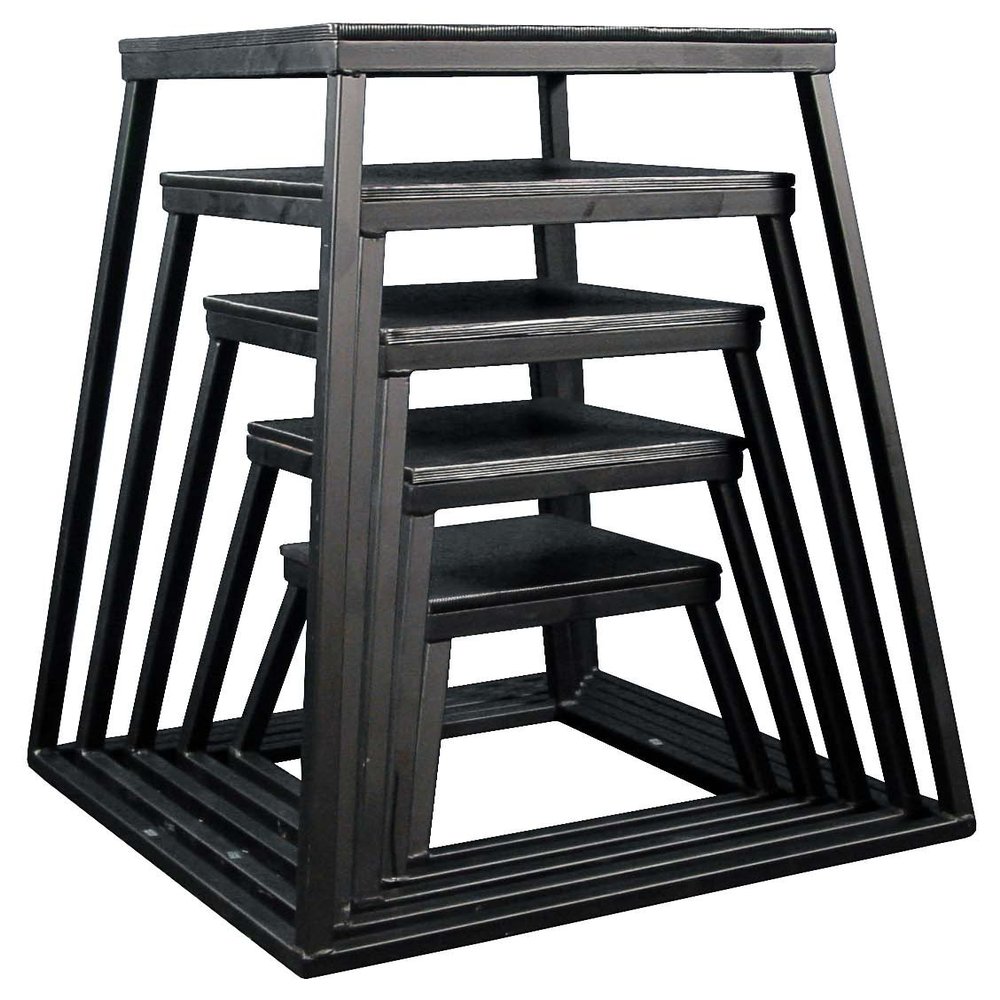 Ader Plyometric Platform Box Set- 12", 18", 24", 30", 36" and 42" Black