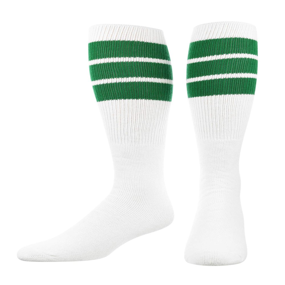 TCK Retro 3 Stripe Tube Socks (Kelly Green, Small)