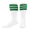 TCK Retro 3 Stripe Tube Socks (Kelly Green, Small) view 1