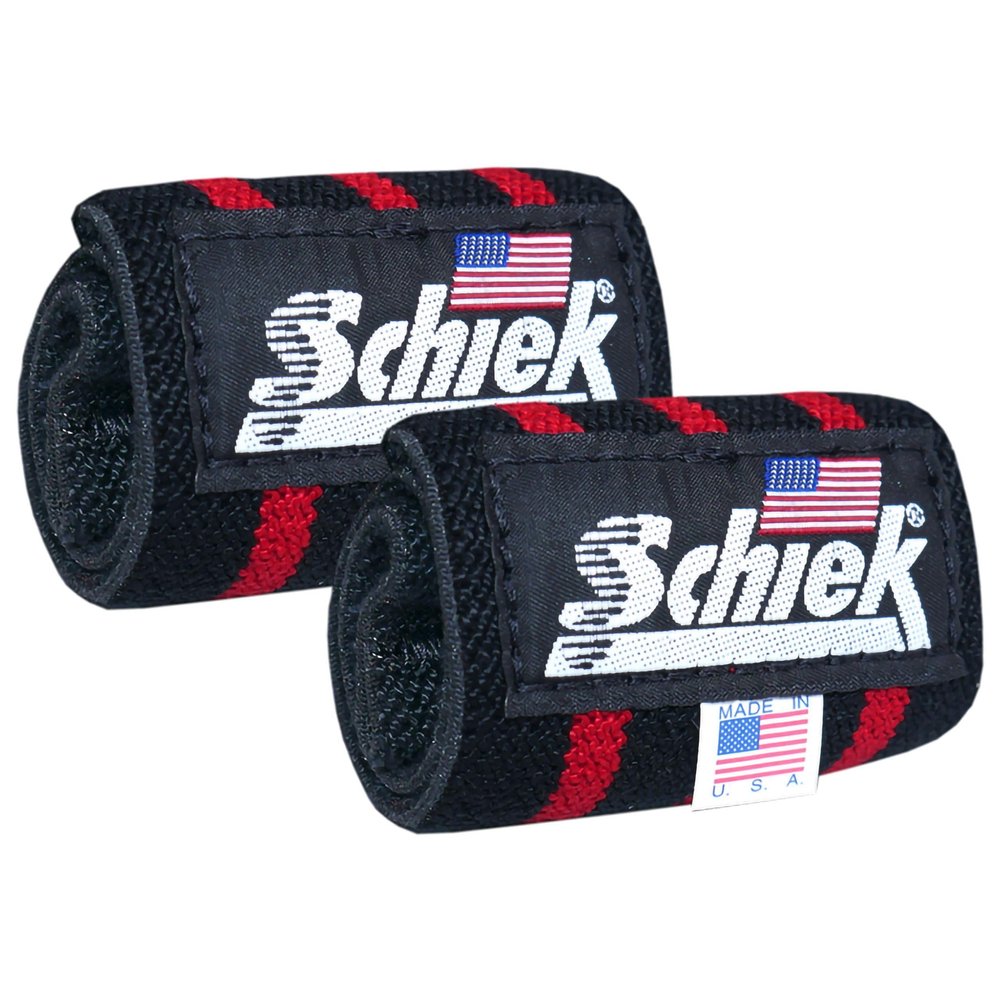 Schiek Sports Model 1124 Heavy Duty 24" Wrist Wraps - Black/Red