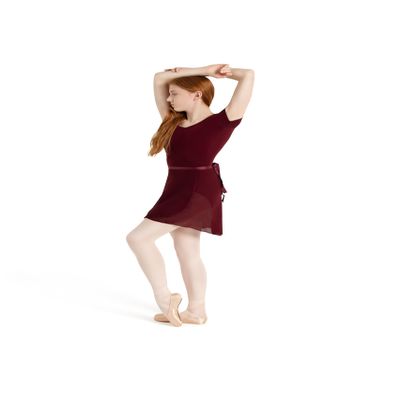 Capezio Georgette Wrap Skirt - Size Medium/Large, Burgundy