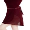 Capezio Georgette Wrap Skirt - Size Medium/Large, Burgundy view 3