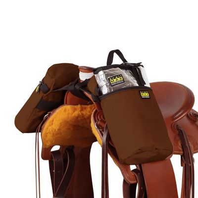 TrailMax Large Horn Saddle Bags; Horn Saddle Bags for Horses; Trail Riding Saddle Bags for Western & Endurance Saddles; Double-Stitched, 600-Denier Poly Saddle Bags; Brown