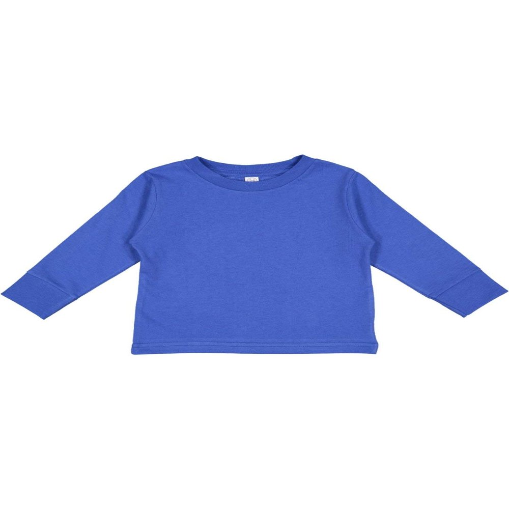 RABBIT SKINS Toddler 100% Cotton Jersey Long Sleeve Tee (Royal, 4 Toddler)