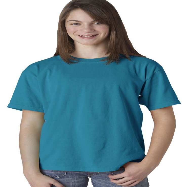 Comfort Colors C9018 Youth Ringspun T Shirt. - Royal Caribe - XL