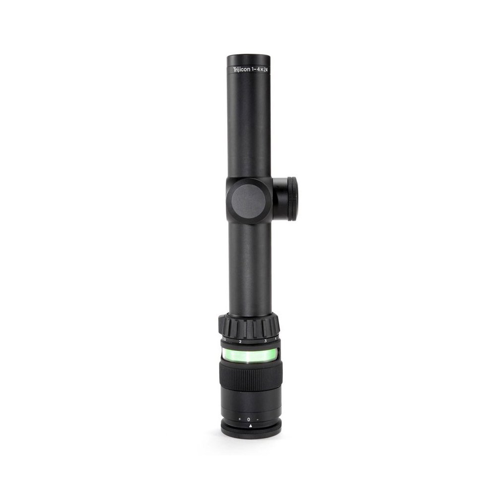 Trijicon 200054 AccuPoint 1-4 x 24mm Obj 97.5-24.2 ft @ 100 yds FOV 30mm Tube Black German #4 Crosshair Green Dot