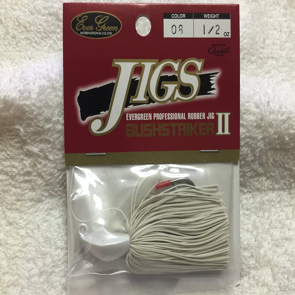 Ever Green Bush Striker II Rubber Jig 1/2oz #08 White