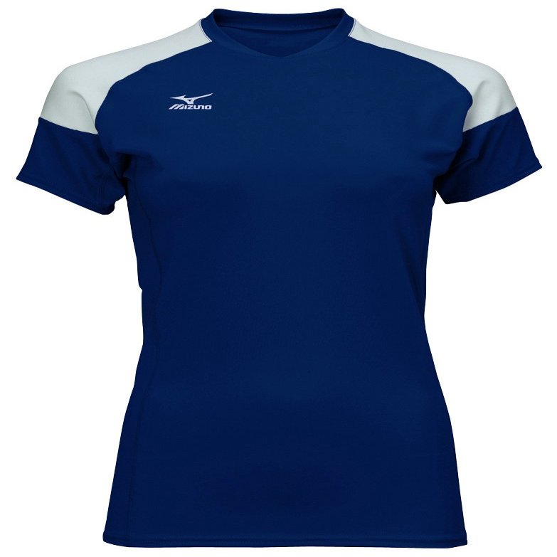 Mizuno Women's Techno Volley II Short Sleeve Volleyball Jersey, Navy-White, XX-Large