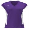 Mizuno Women's Classic Cap Sleeve Volleyball Jersey, Purple-White, Large view 1