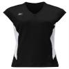 Mizuno Women's Classic Cap Sleeve Volleyball Jersey, Black-White, X-Large view 1