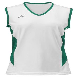 Mizuno Women's Classic Sleeveless Volleyball Jersey, White-Forest, XX-Large