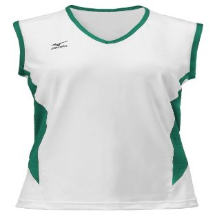 Mizuno Women's Classic Sleeveless Volleyball Jersey, White-Forest, XX-Large