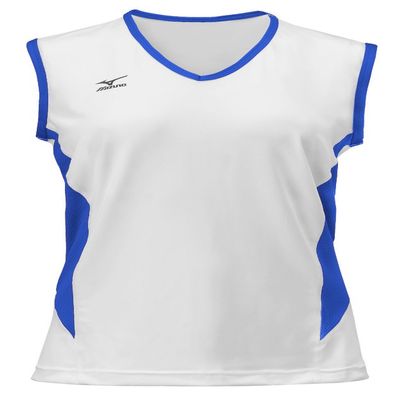 Mizuno Women's Classic Sleeveless Volleyball Jersey, White-Royal, X-Small