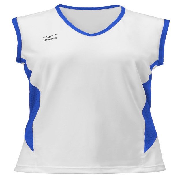 Mizuno Women's Classic Sleeveless Volleyball Jersey, White-Royal, X-Small
