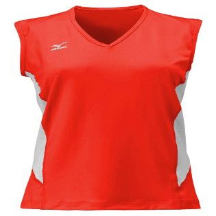 Mizuno Women's Classic Sleeveless Volleyball Jersey, Red-White, Medium