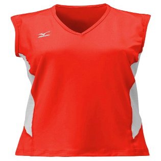 Mizuno Women's Classic Sleeveless Volleyball Jersey, Red-White, Medium