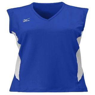 Mizuno Women's Classic Sleeveless Volleyball Jersey, Royal-White, Large