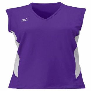 Mizuno Women's Classic Sleeveless Volleyball Jersey, Purple-White, X-Small