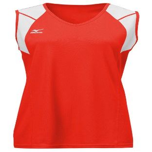 Mizuno Women's Performance Sleeveless Volleyball Jersey, Red-White, X-Small